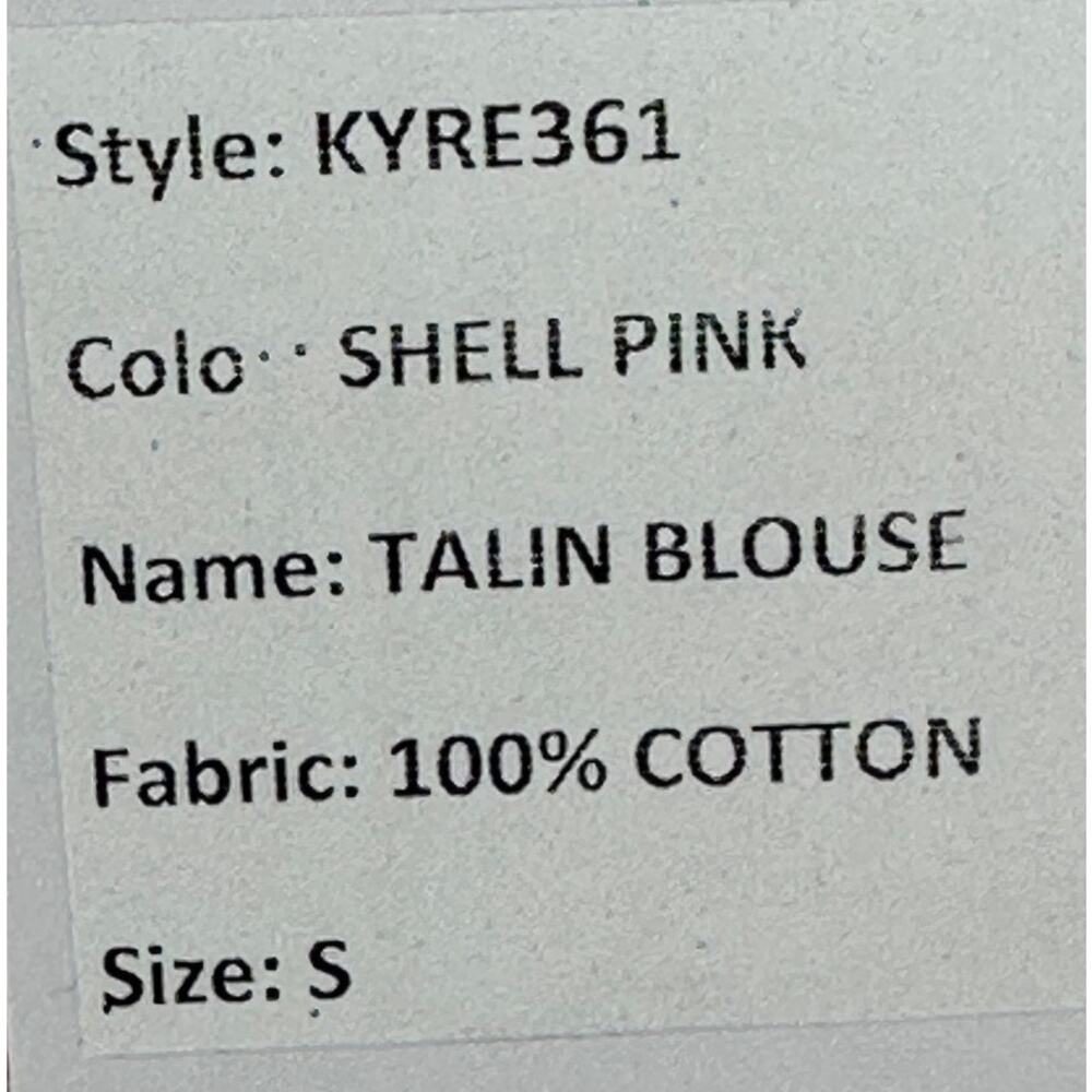 Anthropologie Kyla Seo Talin Blouse Pink Eyelet Fully Lined NWT Cottagecore S - Picture 9 of 12